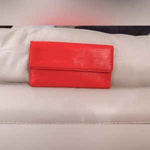 authentic  Louis Vuitton red epi wallet